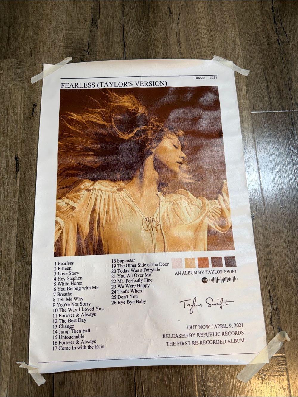 Taylor Swift Poster - Warm Sepia and Cream Tones